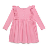 Baby Girls Round Neck Full Sleeve with Decorative Frill Dress