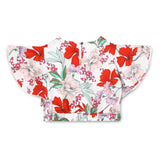 Kid Girls V Neck Flutter Sleeve Cropped Top