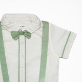 Baby Boys Shirt With Suspender Shorts and Bow Tie(3pcs set)