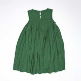 Kid Girls Round Neck Sleeveless Green Dress