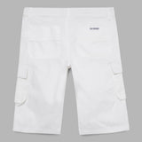 Kid Boys Solid Twill White Cargo Bermuda