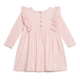 Baby Girls Round Neck Full Sleeve with Decorative Frill Dress