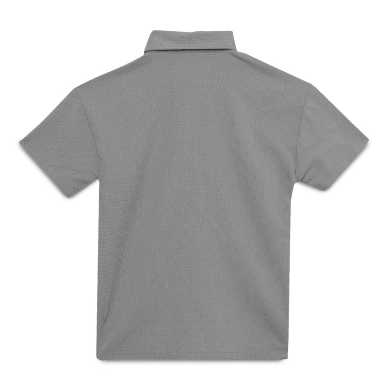 Kid Boys Collar Neck Half Sleeve Off Shoulder Shirt
