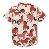 Kid Boys Safari Collar Neck Half Sleeve Printed Shirt