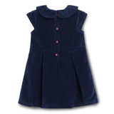 Baby Girls Peter Pan Collar Neck Cap Sleeve Corduroy Dress