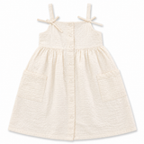 Kid Girls Smocked Strappy Dress With Puff Sleeve Top(2pcs set)