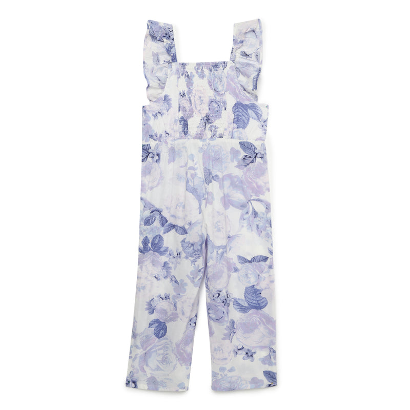 Girls Square Neck Butterfly Sleeve Jumpsuit