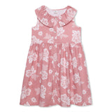 Kid Girls Frill Neck Sleeveless Pink Dress