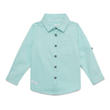 Baby Boys Collar Neck Roll Up Sleeve Shirt