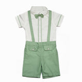 Baby Boys Shirt With Suspender Shorts and Bow Tie(3pcs set)