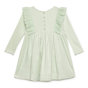 Baby Girls Round Neck Full Sleeve with Decorative Frill Dress