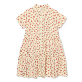 Kid Girls Frill Neck Half Sleeve Dress With Headband