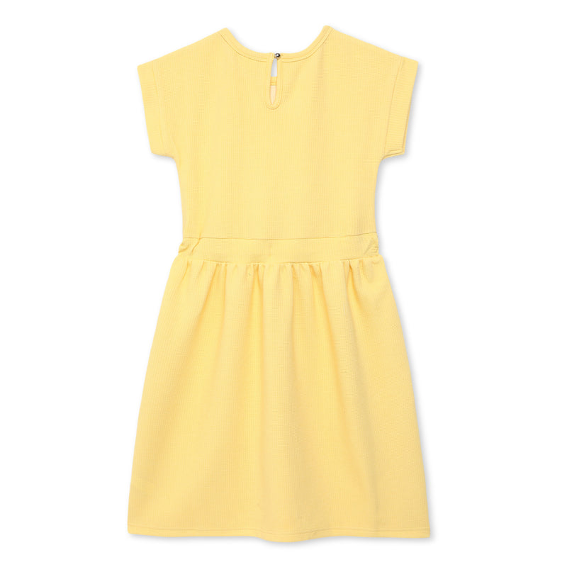 Kid Girls Yellow Kimono Sleeve Dress