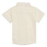 Baby Boys Collar Neck Half Sleeve Textured Striped Shirt