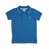 Baby Boys Collar Neck Half Sleeve Blue Polo T-Shirt
