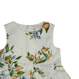 Girls Round Neck Printed Sleeveless Dress