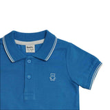 Baby Boys Collar Neck Half Sleeve Blue Polo T-Shirt