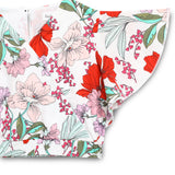 Kid Girls V Neck Flutter Sleeve Cropped Top