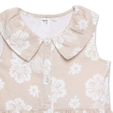 Kid Girls Frill Neck Sleeveless Sand Dress