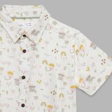Kid Boys Collar Neck Half Sleeve Printed Shirt