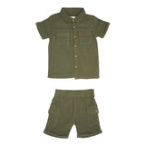 Baby Boys Shirt With Shorts(2pcs Co-Ord set)