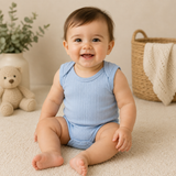 Baby Essential sleeveless blue bodysuit