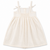 Kid Girls Smocked Strappy Dress With Puff Sleeve Top(2pcs set)