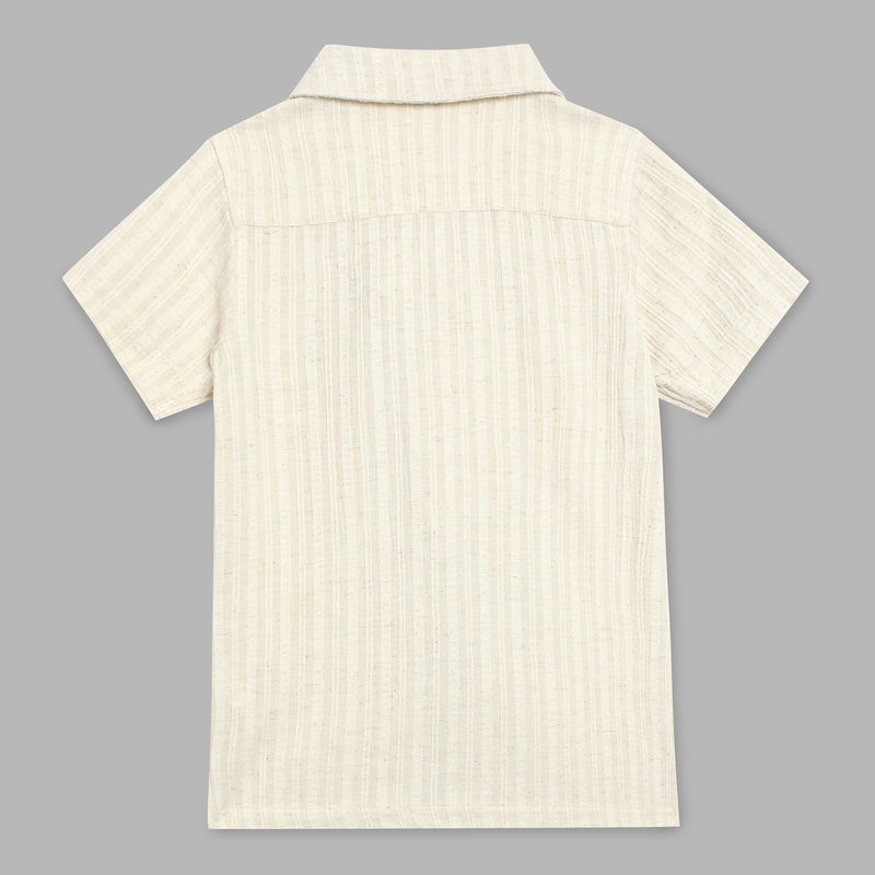 Kid Boys Safari Collar Neck Half Sleeve Shirt With Shorts(2pcs Set)