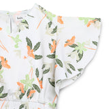 Kid Girls V Neck Flutter Sleeve Cropped Top