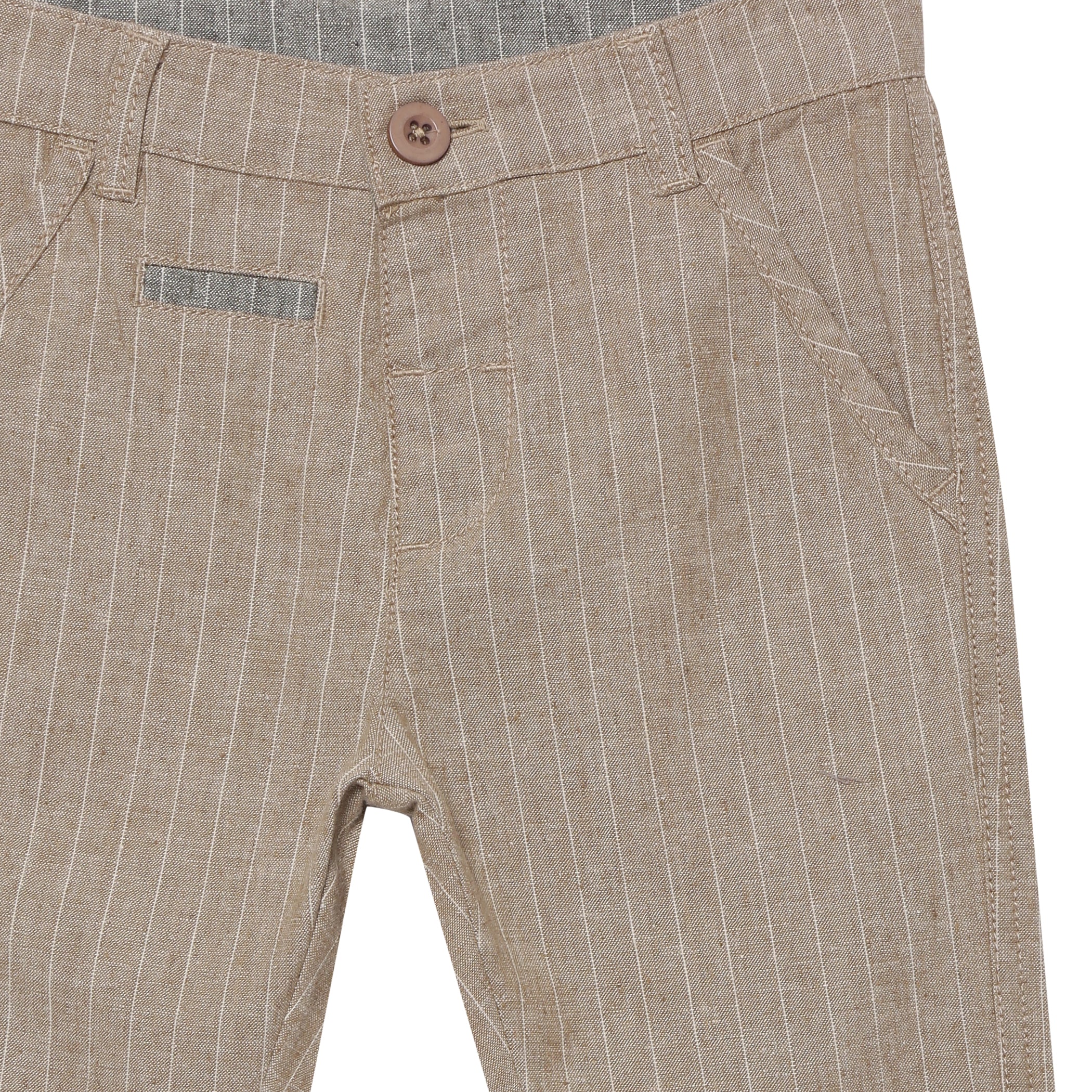 Baby Boys Striped Textured Pant