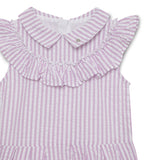 Kid Girls Collar Neck Striped Sleeveless Dress