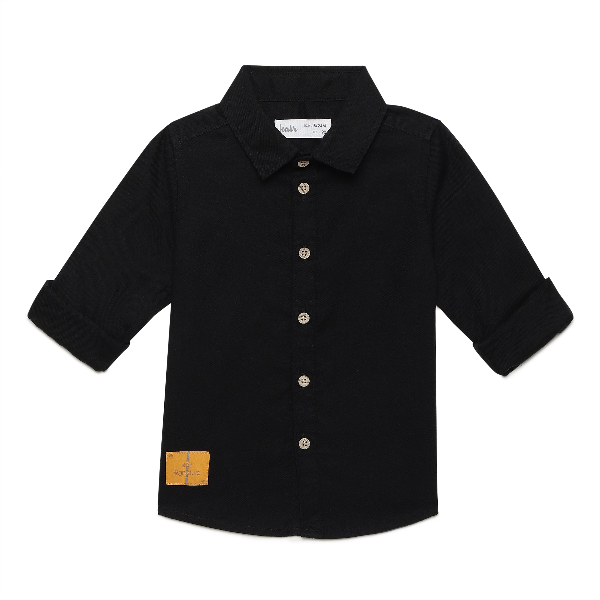 childrens black dress shirt Kids Long Sleeve (3-14 Years) Classic Fit Black / 3-4Y/ S and a polished look that parents and kids alike will love SUIT LAB - Black Boys