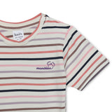 Baby Girls Round Neck Half Sleeve Multi Striped T-Shirt