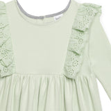 Baby Girls Round Neck Full Sleeve with Decorative Frill Dress