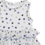 Baby Girls Frill Neck Sleeveless Dappled Dots Dress
