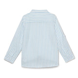Baby Boys Grandad Neck Roll Up Sleeve Striped Shirt