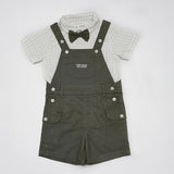 Baby Boys Playsuit With Bow Tie And Shirt -3pcs set