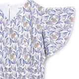 Kid Girls V Neck Flutter Sleeve Cropped Top