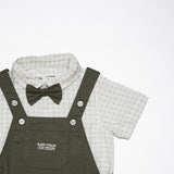 Baby Boys Playsuit With Bow Tie And Shirt -3pcs set