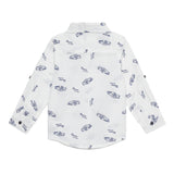 Baby Boys Collar Neck Roll Up Sleeve Printed Shirt