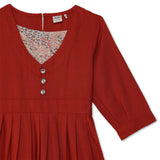 Kid Girls 'V' Insert Neck Dress