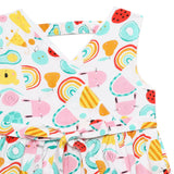 Baby Girls 'V' Neck Sleeveless Printed Layered Dress