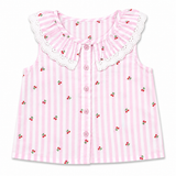 Baby Girls Set Pink Striped Sleeveless Top with Shorts and HeadBand (3Pcs co-ord Set)