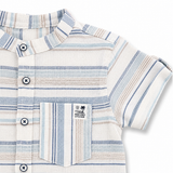 Baby Boys Grandad Collar Half Sleeve Shirt
