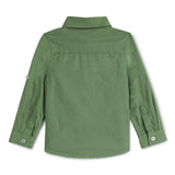 Baby Boys Collar Neck Roll Up Sleeve Shirt