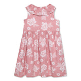 Kid Girls Frill Neck Sleeveless Pink Dress