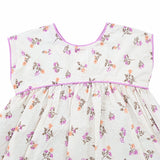 Kid Girls Floral Print Kimono Sleeve Flared Dress