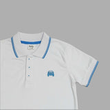 Kid Boys Collar Neck Half Sleeve White Polo T-Shirt