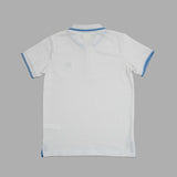 Kid Boys Collar Neck Half Sleeve White Polo T-Shirt