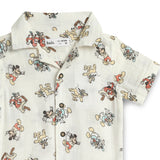 Baby Boys Safari Collar Neck Shirt With Shorts(2pcs Co-ord Set)